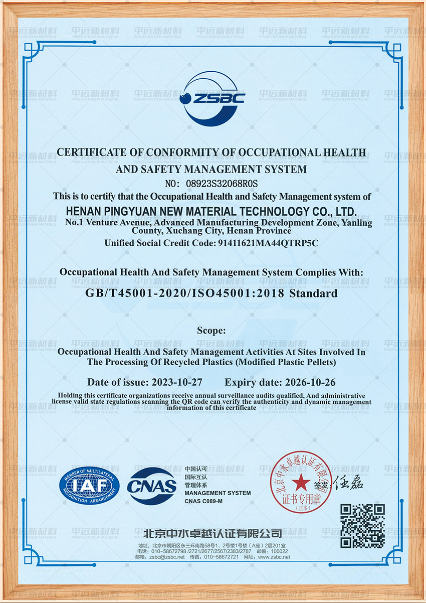 ISO-45001 system certification